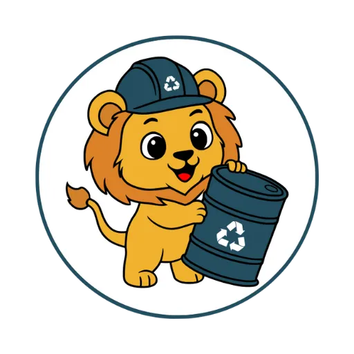 Mascote Leãozinho da Remove Mini Entulhos Leãozinho